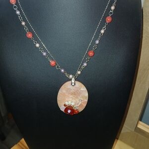 Vtg Elegant Multi-Color Pendant Necklace